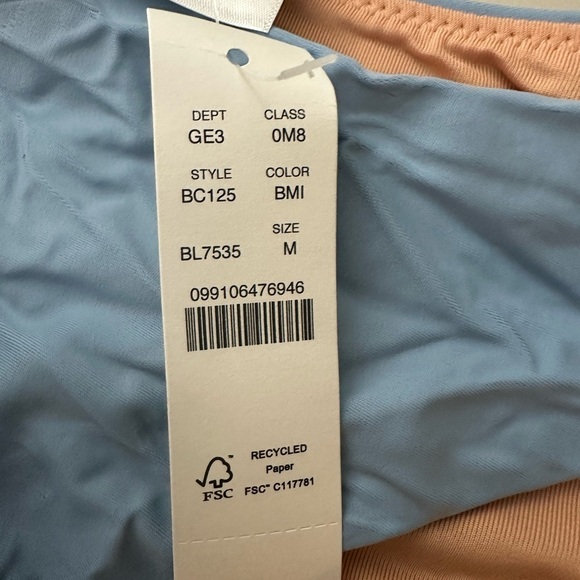 J.Crew Curved-Waist Cheeky Bikini Swim Bottom Size M Baby Blue - Picture 2 of 7